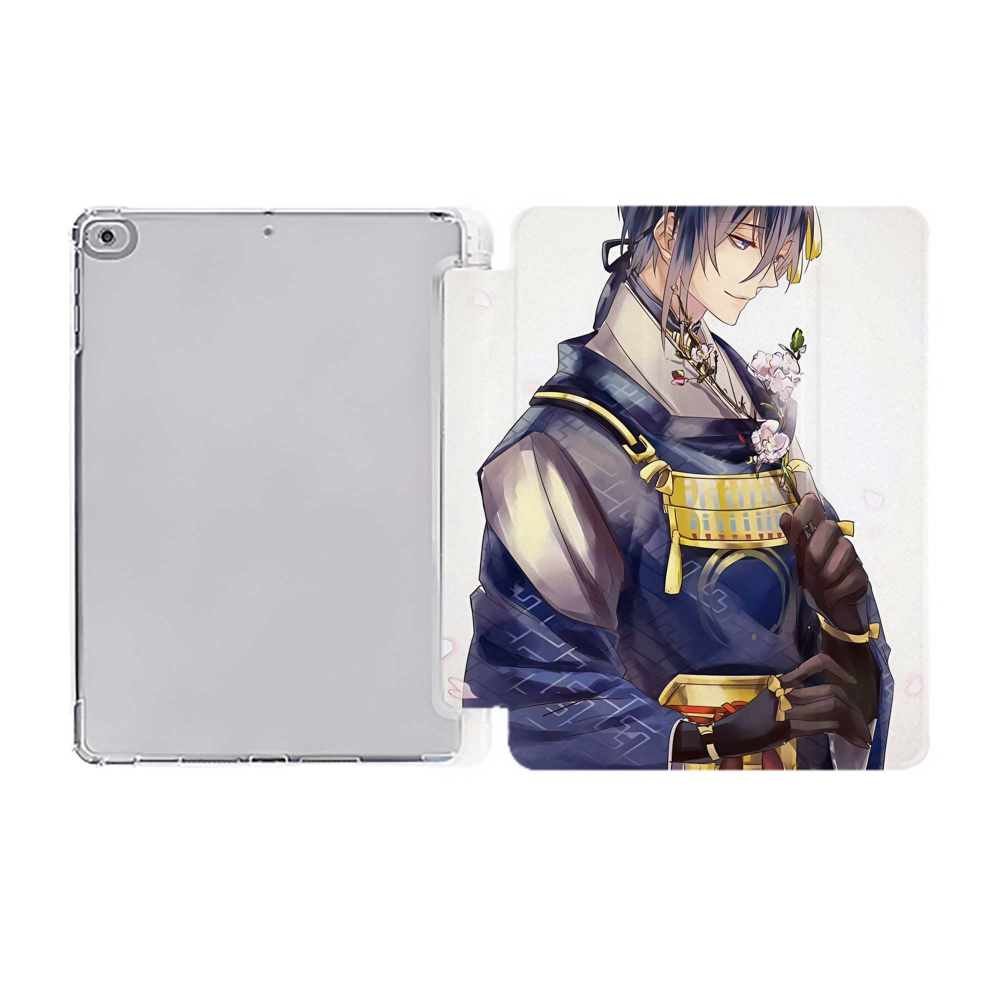 （画像用） 刀剣乱舞 Touken Ranbu IPad ケース ペン収納付き 三つ折りスタンド PUレザー×シリコン 対応機種9.5/10.5/10.9インチ